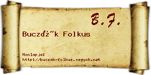 Buczák Folkus névjegykártya